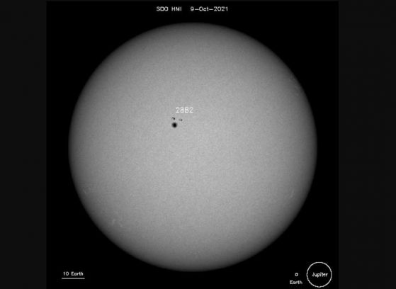 A Sunspot Larger Than Earth Begins to Activate